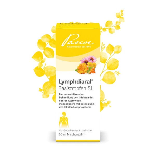 Pascoe Lymphdiaral Base Drops SL 50 ml for the Lymphatic System Natural Medicine with Calendula and Dandelion (Taraxacum)