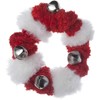 Red and White Fuzzy Bell Collar for Dogs, Medium 6