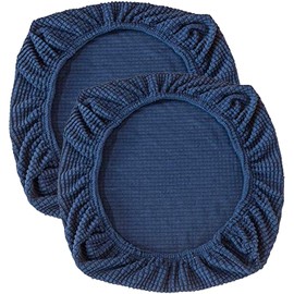 Sunnyway Stretch Chair Cover for Office Chair Washable Elastic Seat Cover Computer Office Chair Cover Universal Chair Covers Swivel Chair Covers Set for Office Chair Armrests Chair 2 Pieces Navy Blue