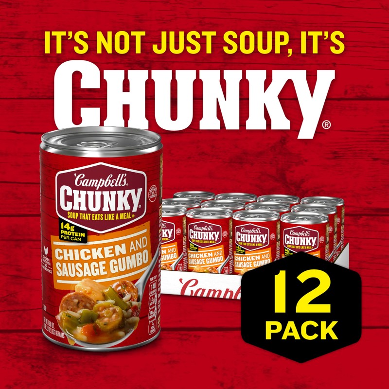 Campbell’s Chunky Soup, Chicken and Sausage Gumbo, 18.8 oz Can