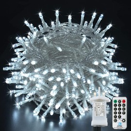 String Lights Waterproof 25M 220LED, Plug-in Fairy String Lights Indoor/Outdoor, 8 Modes Christmas Tree Lights for Christmas Tree Wedding Party Bedroom Room Easter Decorations (Cold White)