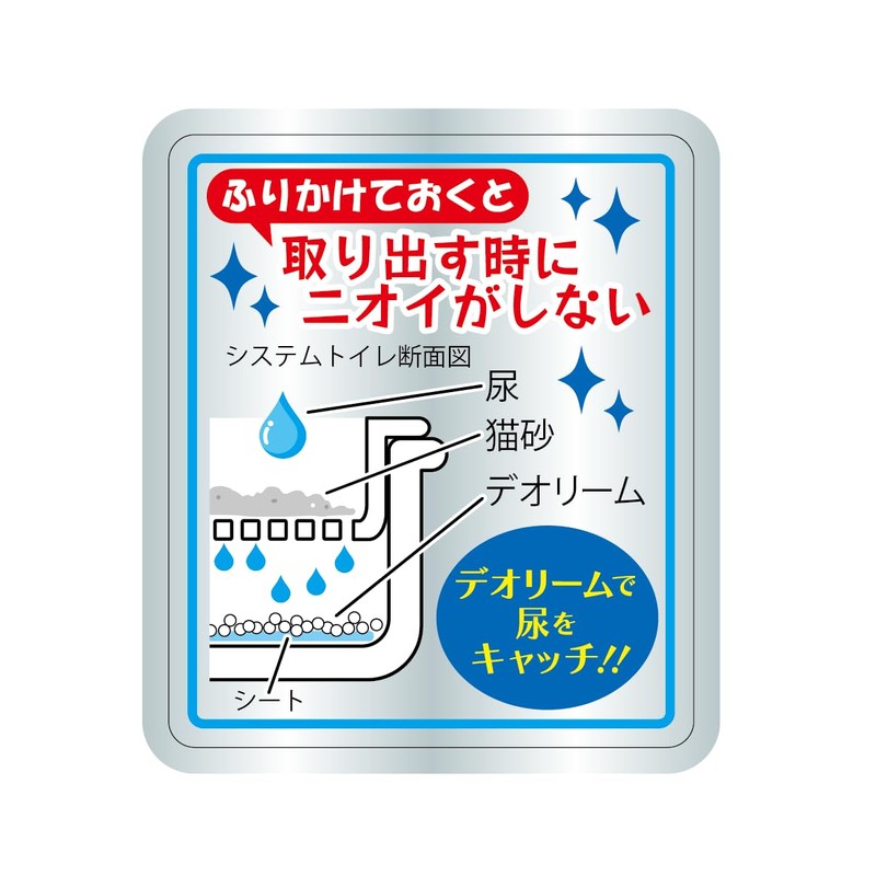 カモスバクテレス【デオリーム猫専用/システムトイレ用消臭粉 3本セット】システムトイレ専用/プラス消臭パウダー /250g