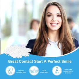 ACWOO Temporary Tooth Repair Kit, 50g Temporary Tooth Filling Repair Thermal Beads Teeth Fixing Tooth Beads, Dental Tooth Filling Material for Fixing Filling Missing Broken Tooth