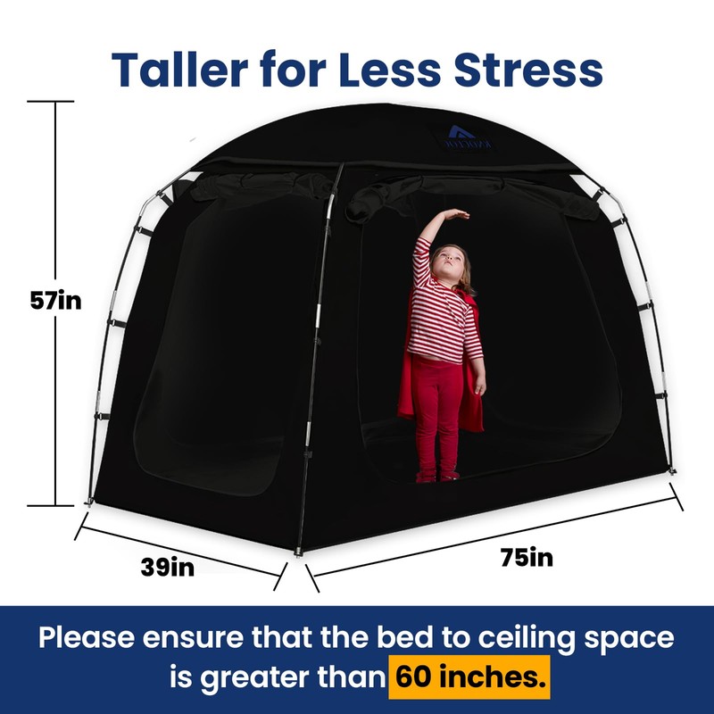 KNOCLOC Blackout Twin Bed Tent for Kids, CPC Certified Bed