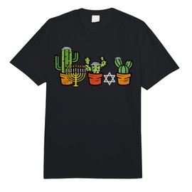 Hanukkah Cactus Succulent Chanukah Jewish Men Women Kids Comfort Colors Adult Heavyweight T-Shirt