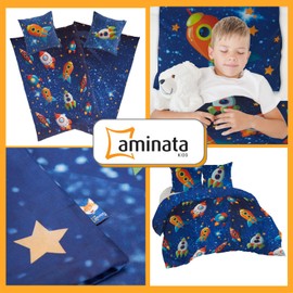 Aminata Kids children's cotton bed linen, with a zip, 135 cm x 200 cm