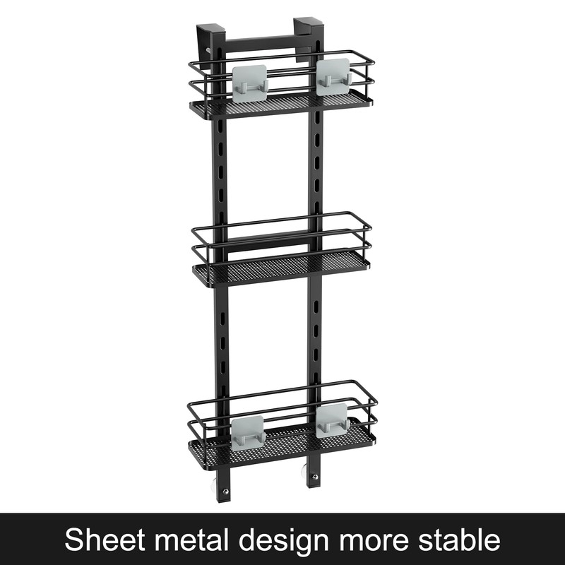 Orimade Adjustable Hanging Over the Shower Door Caddy with Hooks,
