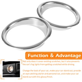 USSKYBOY Front Bumper Driving Fog Light Ring Bezels Covers Trim Molding Chrome Exterior Accessories Compatible with Hummer H2 2003-2009