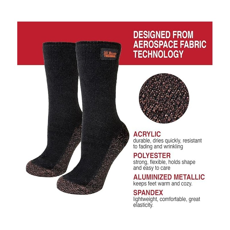 35° BELOW Thermal Insulated Socks for Men and Women, Designed