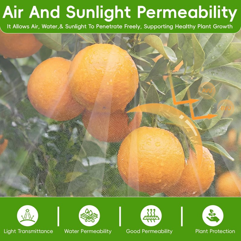 8'x10' Large Fruit Tree Netting for Squirrels and Birds with