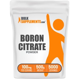 BulkSupplements.com Boron Citrate Powder - Boron Supplement for Men & Women, Food Grade - for Bones & Joints Support, 100mg per Serving, 500g (1.1 lbs) (Pack of 1)