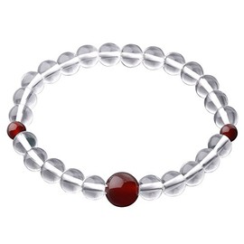 Nakago E-130 Precious Stone Bracelet, Crystal, Agate, 0.3 inch (8 mm)