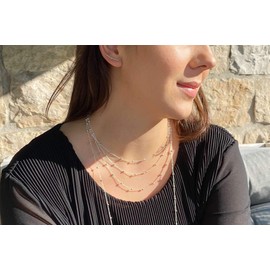 SILBERMOOS Women's Necklace Ball Chain Dots Balls Silver Chain 925 Sterling Silver 42 45 50 60 100 cm, Sterling Silver