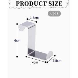KGDUYC 6 Pieces Stainless Steel Door Hooks, Stainless Steel Hooks, Outdoor Door Hooks, Cabinet Door and Outdoor Room Door Hooks, Kitchen and Bathroom Door Hooks with Pendant