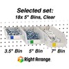 Right Arrange Pegboard Bins – 18 Pack Clear Large -