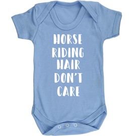 Hippowarehouse Horse Riding Hair Don't Care Baby Vest Bodysuit (Short Sleeve) Boys Girls
