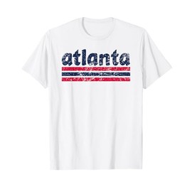 Atlanta Georgia Three Stripe Vintage Weathered T-Shirt
