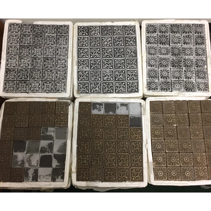 Stone Express Tile 2x2 Brown Antique Metal Sunrise Accent Insert