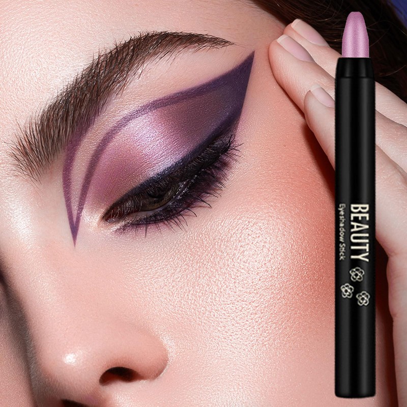 Light Purple Pink Eyeshadow Stick, Shimmering Eyeshadow Metallic Pink Pencil