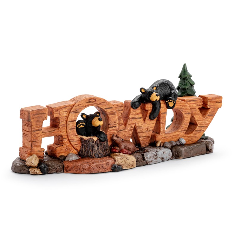 DEMDACO Bearfoots by Jeff Fleming Rustic Black Bear Howdy 9
