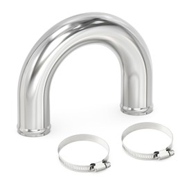 GASHER 1PCS Intercooler Pipe Aluminum 180 Degree Elbow Alloy Tube 2.5"OD, End To End Lenght 20" (500mm) With Bead Roll, For Intake And Cooling Systems