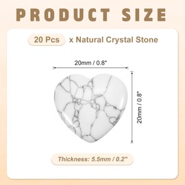 PATIKIL 20 Pcs Natural Heart Shaped Crystal Stone, 1 Inch Mini Polished Love Gemstone Crystal, Pocket Rock Engraved Worry Stones for Women Gifts Meditation, White Gray