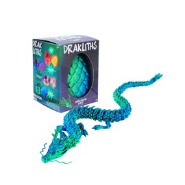 Joy Toy - Drakliths 24202 - 3D Printed Dragon Egg, Dragon Egg with Dragon, Fully Moving Dragon, Fidget Toy 7 x 7 x 9.5 cm