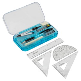 Merangue Math & Geometry Set, 12 Piece, Compass, 6" Ruler, Protractor, Mechanical Pencil (1014-3011)