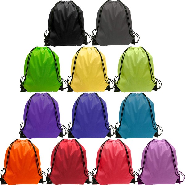 Drawstring Backpack Bulk Nylon Drawstring Bag String Backpack Bulk for Gym Party Trip School 12 Colors
