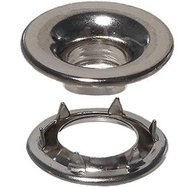 Stimpson E0RRGSWSS100 Stainless Steel Rolled Rim Grommet and Spur Washer Reliable, Durable, Heavy-Duty #0 Set E-Series (100 Sets) Silver