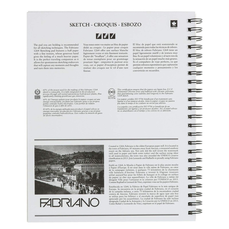 Fabriano 1264 Sketch Pad, 9 x 12, Light Cream