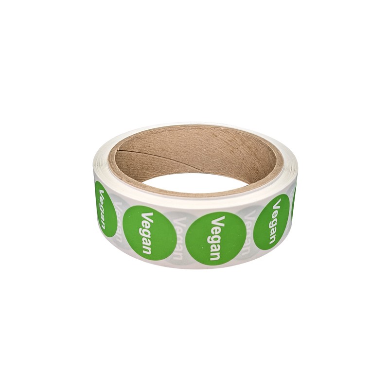Vegan Food Labels 1 Inch Round Circle Dots [500 Sticker