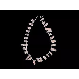 ROSE QUARTZ LONG CHIP STICK BEADS  15"        AA+ CHIPS