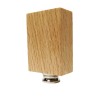 Lite Accents Lamp Finial-SOLID BEECH WOOD RECTANGLE BLOCK-W/Dual Thread Base-Chrome
