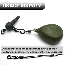 100pcs Quick Change Clips Carp Fishing Tackle, Speed Link Clips Snap Swivels Leader Rigging Clips Carp Fishing Accessories Terminal Tackle Kit