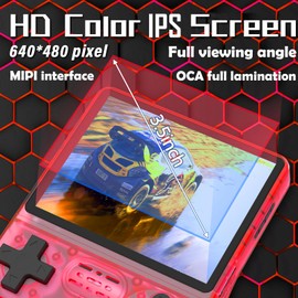 R40S PRO 30000 in 1 Handheld Game Console, 3.5 inch IPS Screen Retro Game Console, Mini Portable Pocket Arcade 3800mAh 45 simulators 256G TF Card