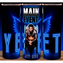 Glow in the Dark Jey Wrestling Uso Yeet Main Event Cup Mug Tumbler 20oz