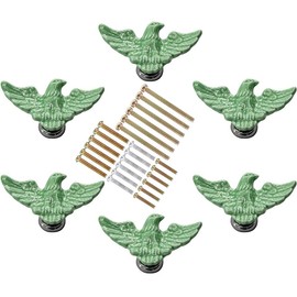 MARSTREE Eagle Shape Ceramic Knobs Drawer Handles Pulls for Wardrobe Cupboard Dresser Cabinet Closet Kitchen Furniture with Screws, Pack of 6 (Green)