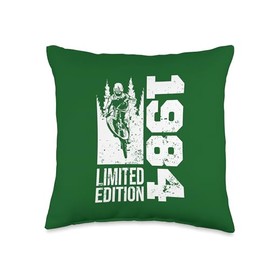Vintage 1984 born Birthday cycling Mountain-Bike MTB-Bicycle Throw Pillow