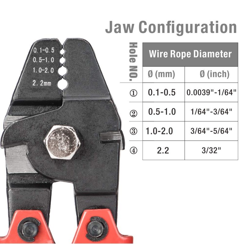 iCrimp Wire Rope Crimping/Swaging Tool for 2.2mm Wire Rope Ferrules