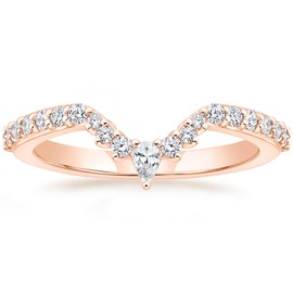 Titaniumcentral Stackable Eternity Wedding Bands for Women Pear & Round Shaped Cubic Zirconia Engagement Promise Rings (Rose Gold,Size M 1/2)