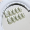 SXVME Light Green Cat Eye Press on Nails Short Coffin,