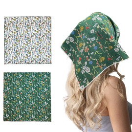 CHHIICC 2 Pack 100% Cotton Bandana,Head Scarf for Women Hair,Hair Scarf,Protective Coverage,Fashion Head Wrap,Handkerchirf 23 x 23 inch