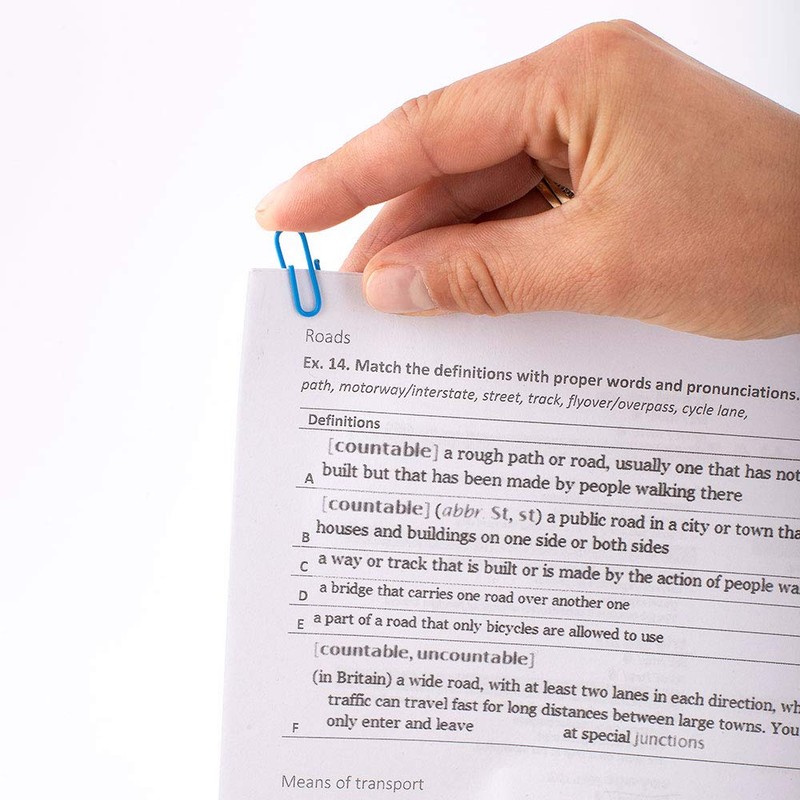 D.RECT A'100 Coloured Paper Clips 28 mm in Plastic Box,