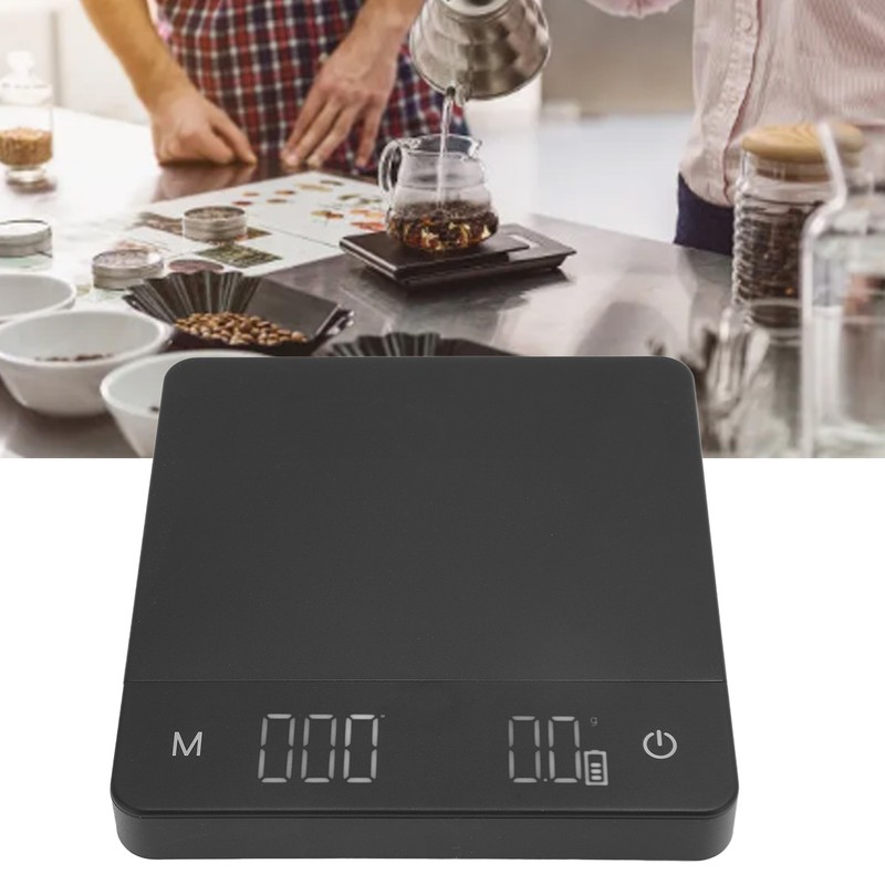 Digital Coffee Scale with Timer USB Rechargeable 0.1g High Accuracy