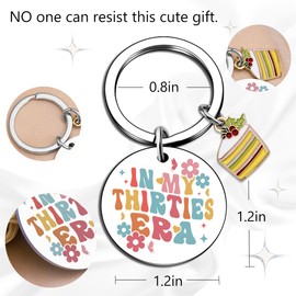 Ikacvb 30th Birthday Gifts For Women Cute 30th Birthdays Decorations For Her Best Friend Birthday Gifts For Women Sister Unique 30 Year Old Gift Ideas Keychain Jewelry Thirties Era