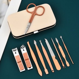 Nail clipper set with portable pouch, toenail clipper, nail care Navy 2ea