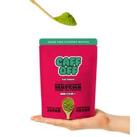 Caff Off Caffeine Apple Matcha Green Tea Powder From Japan - 1.06 oz / 30 g - Ceremonial Grade & Sugar Free - No Fillers or Milk Powders - Tested For Heavy Metals & Radiation - First Harvest & Shade Grown Matcha Powder