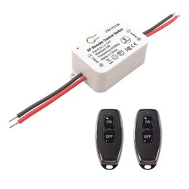 Frotlvm Wireless RF Remote Control Switch DC 5-36V Light Switch 12V 24V 1 Channel 433Mhz Universal RF Relay Switch Receiver Controller with 2 Transmitters for Lights, Fans, Lamp