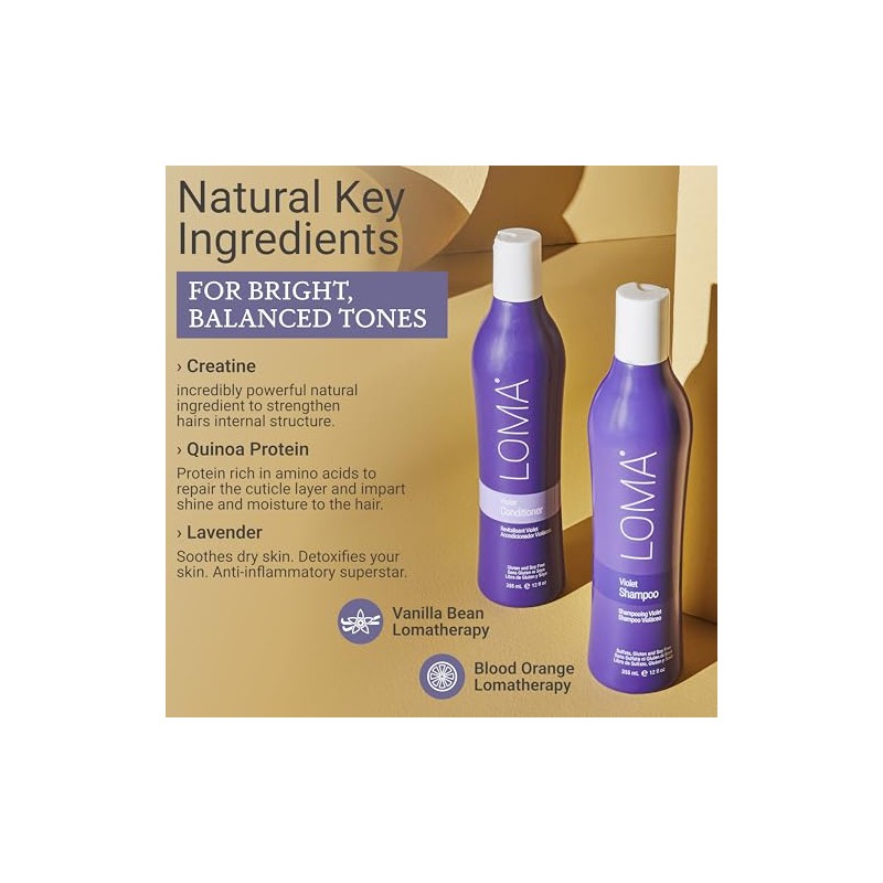 Loma Hair Care Champú violeta violeta acondicionador 12 oz Duo,